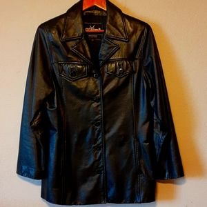 Black leather jacket L